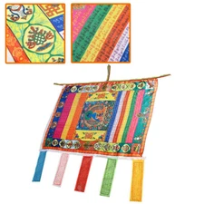 Tibetan Satin Wind Horse Flag Tibetan Buddhism Buddha Prayer Flags 97x71cm USA
