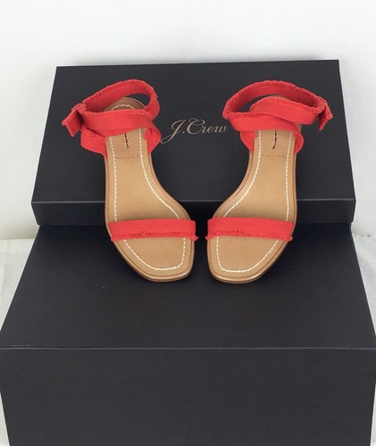 J. Crew $178 G4814 Fringed Grosgrain Ribbon Block-Heel Sandals Made In Italy 5.5 - Picture 7 of 9
