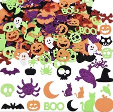 Halloween Glitter Foam Craft Stickers, 500 Pcs Self-Adhesive Party Supplies Deco