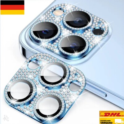iPhone 15 Pro-15 Pro Max Kamer Schutz Luxury- Glitzer für Camera Protector BLUE