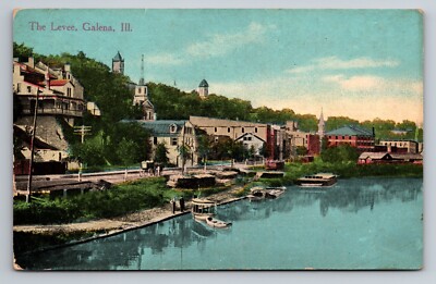The Levee Galena Illinois Vintage Unposted Postcard