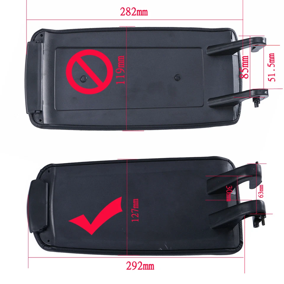 Gray Leather Armrest Centre Console Lid For Audi A4 B6 B7 2001-2008 8E0864245E Foto 2 de 3