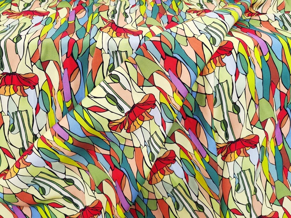 Material de popelina de retazos florales de 1 yarda X 1,4 metros tela de viscosa suave costura Foto 4 de 4