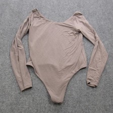 Wilfred Bodysuit Womens Large Gray Beige Lyocell Stretch Off Shoulder Aritzia