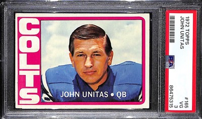 1972 Topps #165 John Unitas PSA 3 Colts