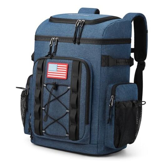 35 Can Lightweight Leakproof Backpack Cooler in Blue-image