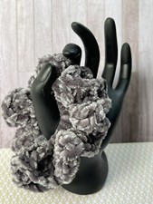 Crochet Scrunchie Gray Handmade Ponytail Velvet Elastic Hairtie Women Hair Band