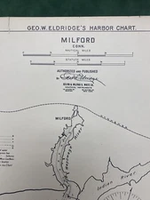 Geo.Eldridge detailed nautical chart. Milford Connecticut 1901. Wepowage River