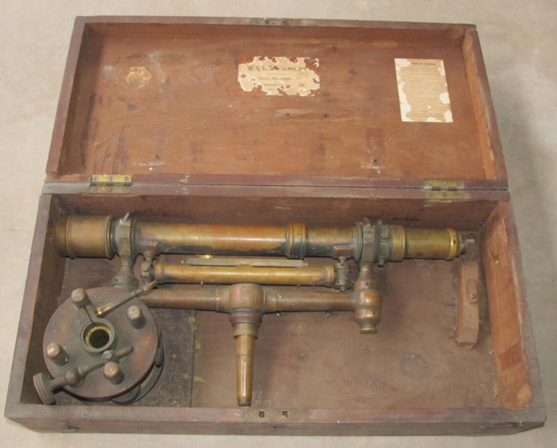 Vintage W & LE Gurley Brass Transit Surveyor's Instrument level model for parts