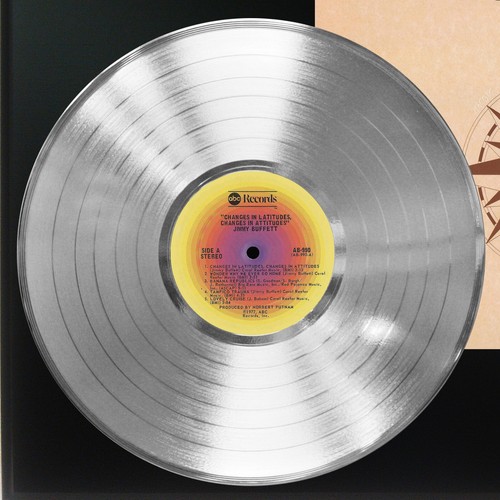 Jimmy Buffett Changes In Latitudes Silber LP Schallplatte Signatur Display - Bild 3 von 3