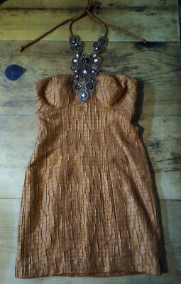 bronze semi formal dress Bronze Maxi Dress with Shimmer Detail main image 0