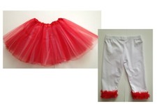NWOT/NIP Toddler Girls Red/White Tutu and Capri Leggings