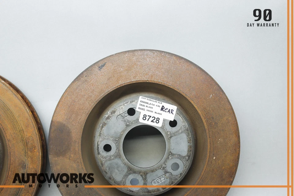 04-09 Juego de 2 rotores de disco de freno trasero izquierdo y derecho Cadillac XLR OEM Foto 4 de 4