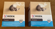 Pair of MOEN Preston Double Robe Hook Spot Resist Brushed Nickel NIB DN8403BN 2