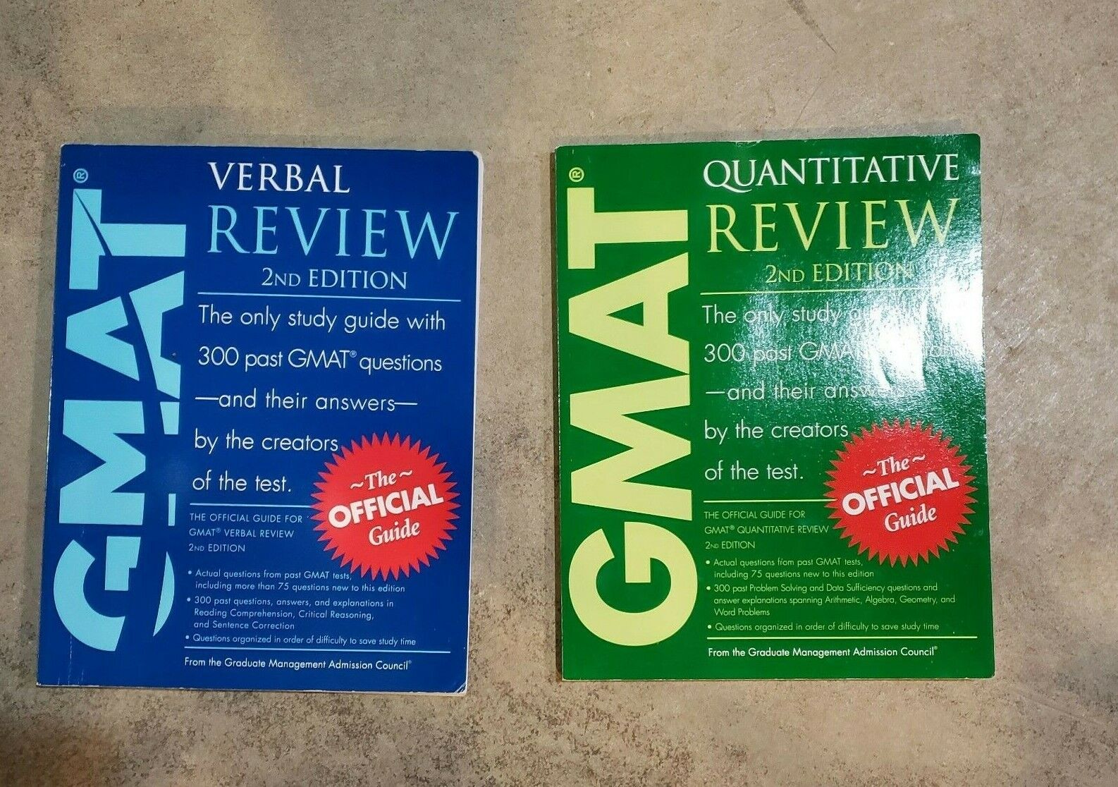 GMAT Quantitative & Verbal Review Books 2nd Edition The Official Guide Lot  of 2