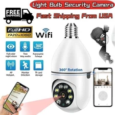 360° 1080P IP E27 Light Bulb Camera Wi-Fi IR Night Smart Home Wireless Security