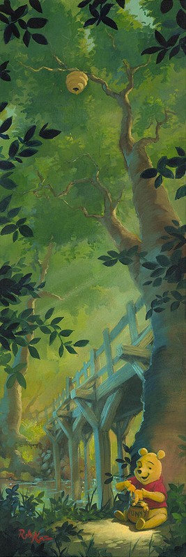 Winnie the Pooh Disney Fine Art Rob Kaz Signed Lt Ed 195 Canvas Hungry for Hunny