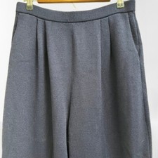 St. John Basics Navy Knit Dress Pants Pleated Slant Pockets Size 10