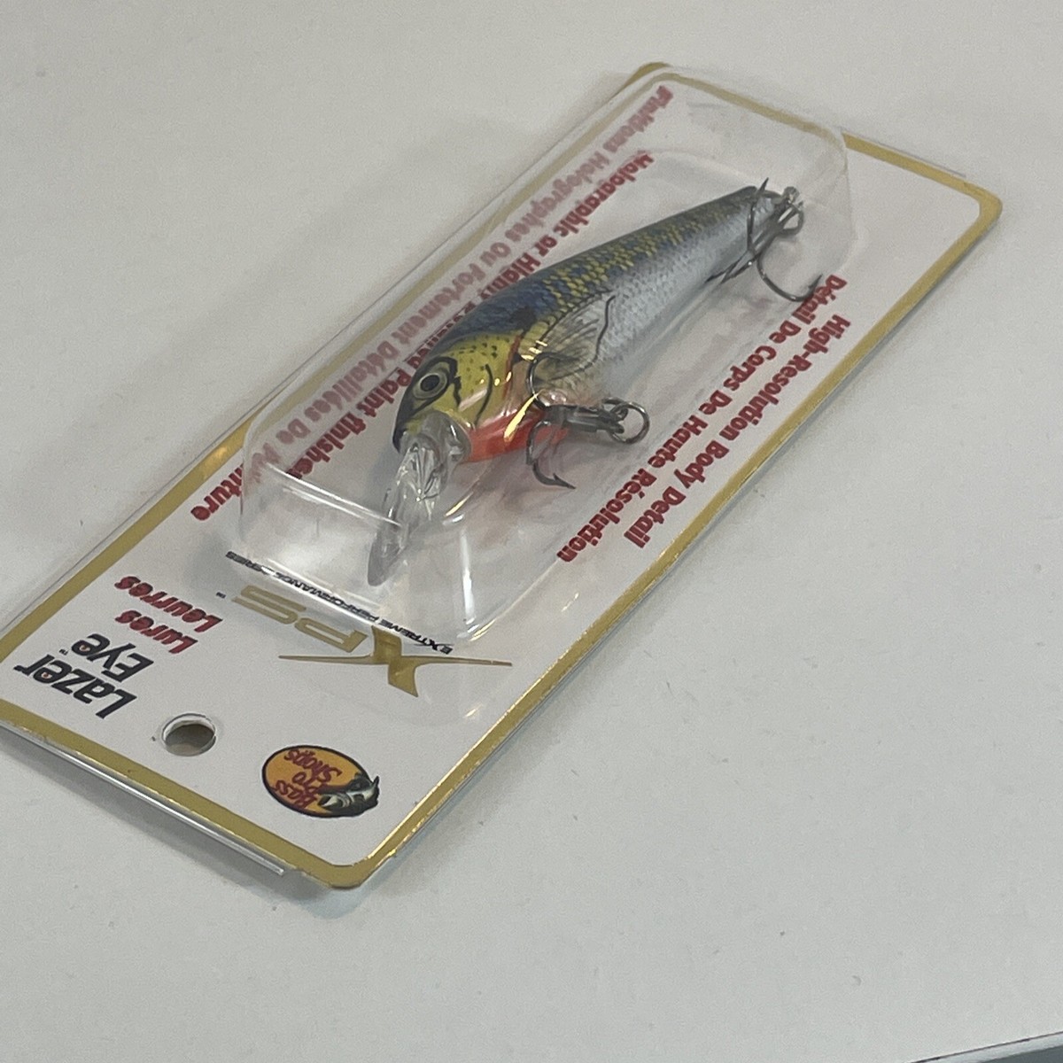 Bass Pro Shops XPS Lazer Eye Inch Blu Bk Yellow Fishing Lure NIP