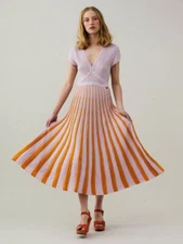 Odd Molly "Bastienne" pleated knit dress in soft lilac size 3/UK12