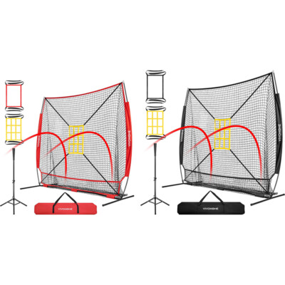 7x7 ft Baseball Softball Hitting Net w/ Large Ball Collection System for Batting