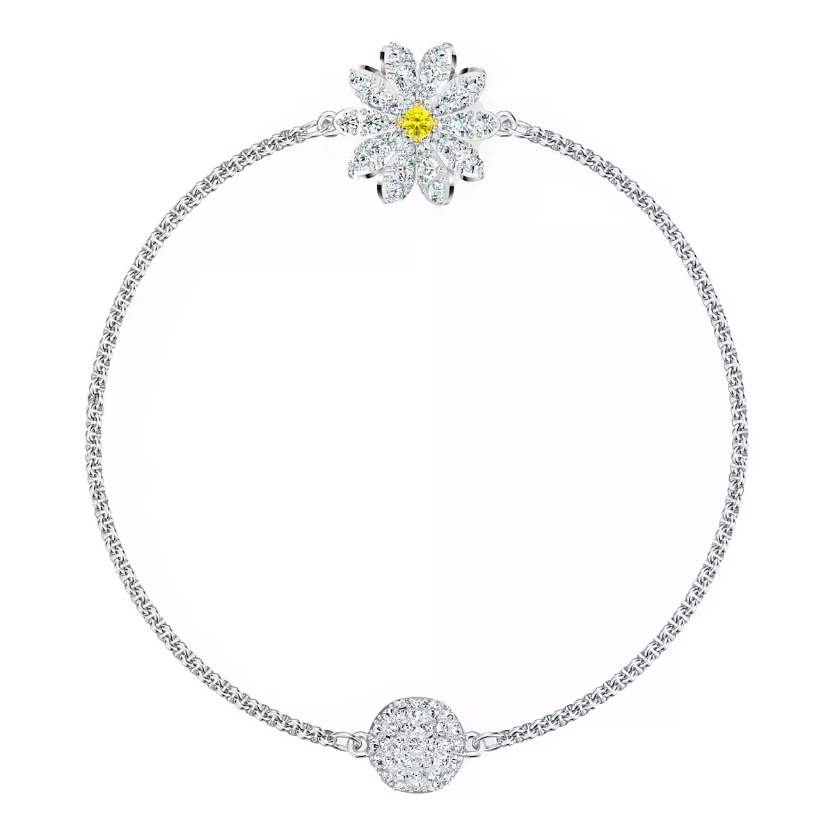 Swarovski REMIX COLLECTION FLOWER STRAND, White, Rhodium, Large