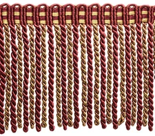 Burgundy Red Gold 6" Bullion Fringe Trim Royal Romance [By The Yard]