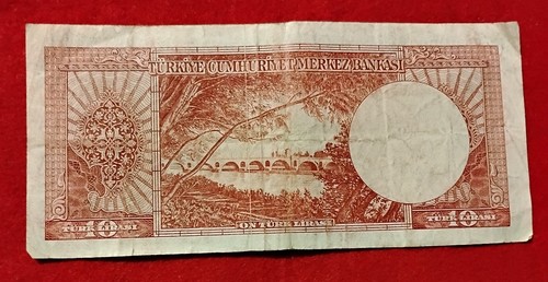 Turkey 10 Lira Banknote 1930 Turkish Currency Paper Money Mustafa Kemal Ataturk - Picture 2 of 5