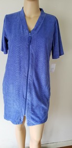 Download NWT Croft & Barrow Womens House Coat Robe Blue Zippered ...