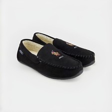 Polo Ralph Lauren pony bear moccasin slippers in black Men  s Size M 9-10 
