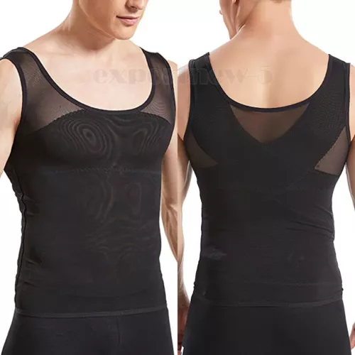 Herren Abnehmen Kompressionsweste Bodybuilding Abnehmen Untershirt Body Shaper Tops - Bild 28 von 32