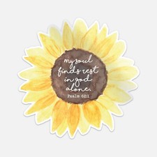 Psalm 62 1 Watercolor Sunflower Sticker Vinyl Car Bumper Decal
