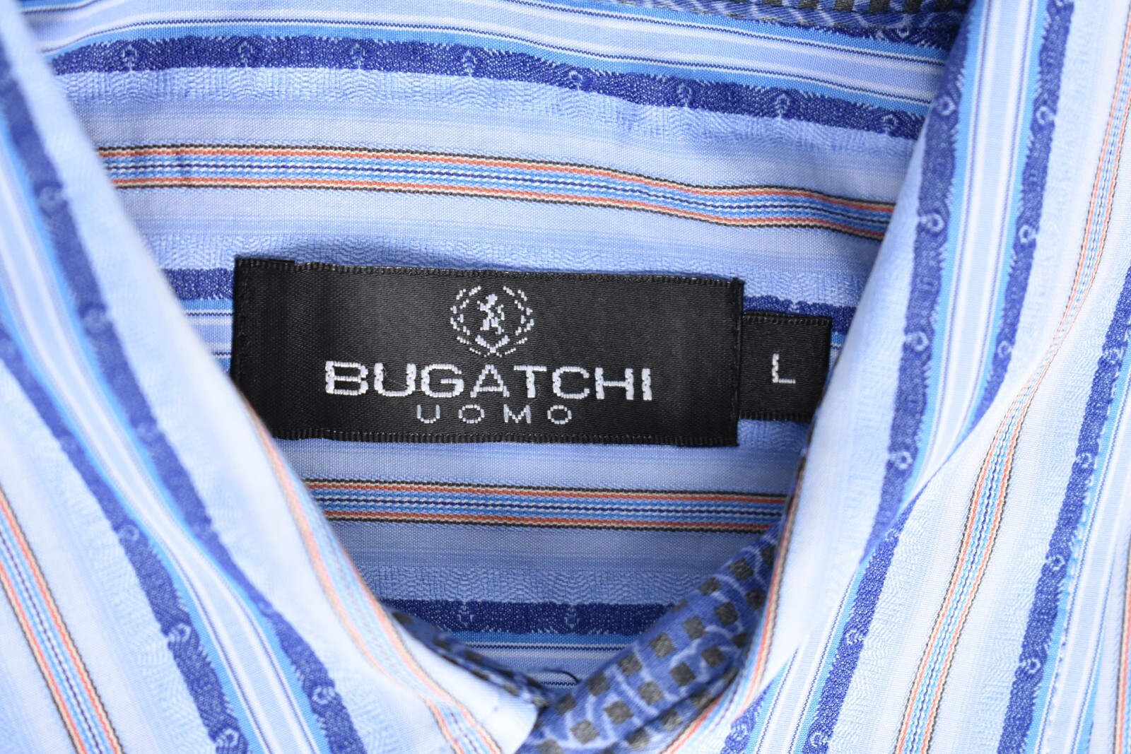 Bugatchi Uomo Blue Striped Button Down Collar Cot… - image 3