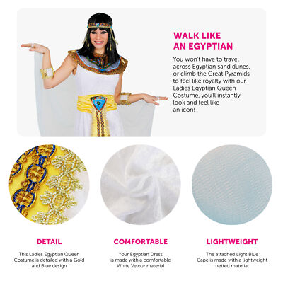 EGYPTIAN QUEEN COSTUME CLEOPATRA LADIES GIRLS WORLD BOOK DAY FANCY DRESS  COSTUME | eBay
