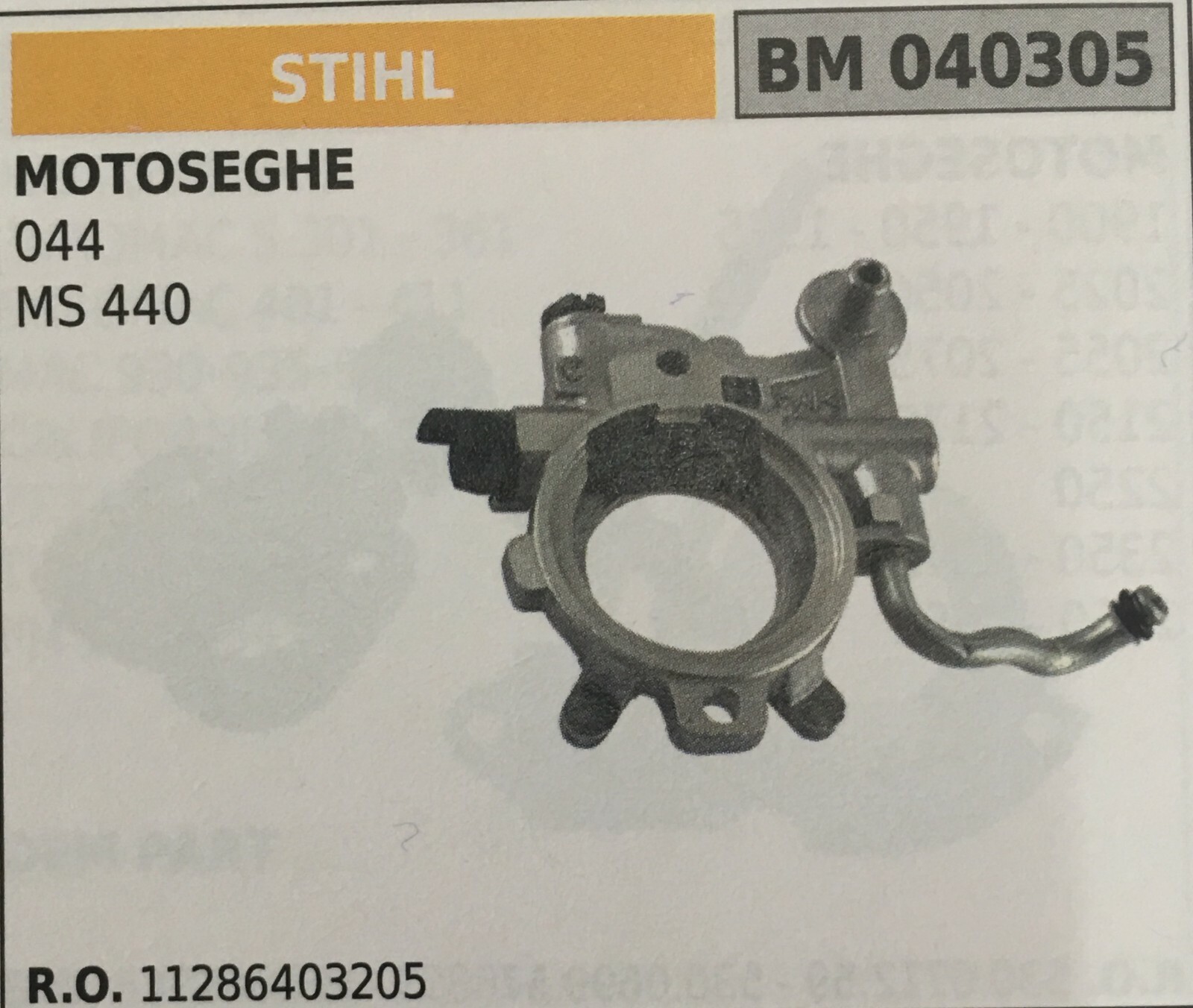 Pompa Olio per Stihl 017 018 021 023 025 Brumar BM040305 Originale Brumar