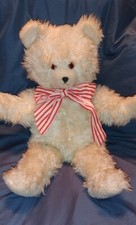 Vintage La Mar Toy 24" Plush Teddy Bear Off White Made in USA Brooklyn NY