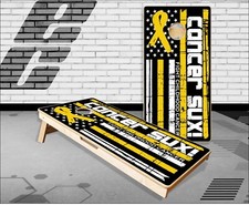 Childhood Cancer Gold Ribbon Cornhole Boards Bean Bag Toss Game