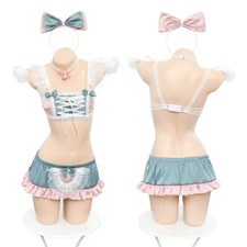Sweet Girls Maid Apron Uniform Sleepwear Cosplay Costume Japanese Cute Nightwear