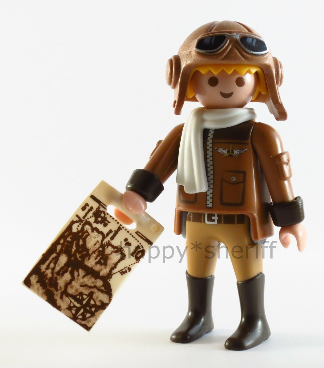 Playmobil American Pilot Aviator w Map and Helmet World War Series