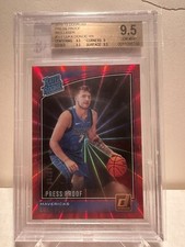 Luka Doncic  2018 Donruss Press Proof Rated Rookie Red Laser  /99 BGS 9.5 🔥