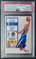 2010 Playoff Contenders #8 Stephen Curry On Card Auto Signed In Person PSA 9 1/1