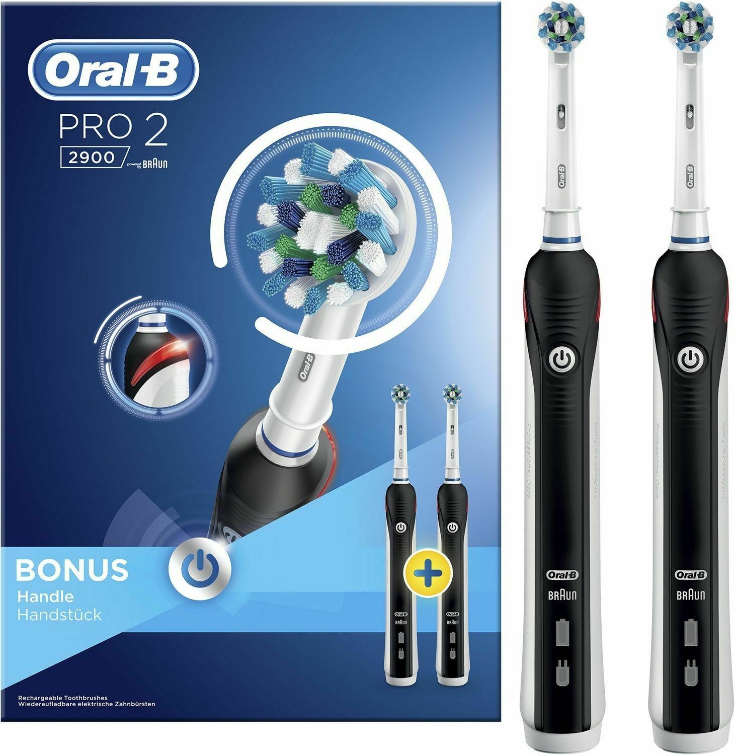 Oral B Pro 2 2900 Elektrische Zahnburste Schwarz Inkl 2 Ersatzbursten Gunstig Kaufen Ebay