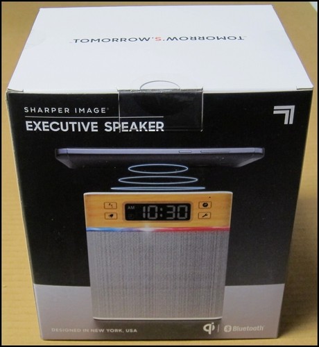 Sharper Image Executive Speaker Bluetooth Wireless Charging Pad Music White Qi - Picture 3 of 9