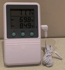 Thermco Digital Thermometer (Celsius or Farenheit) w/ Probe & Alarm.  ACC821DIG
