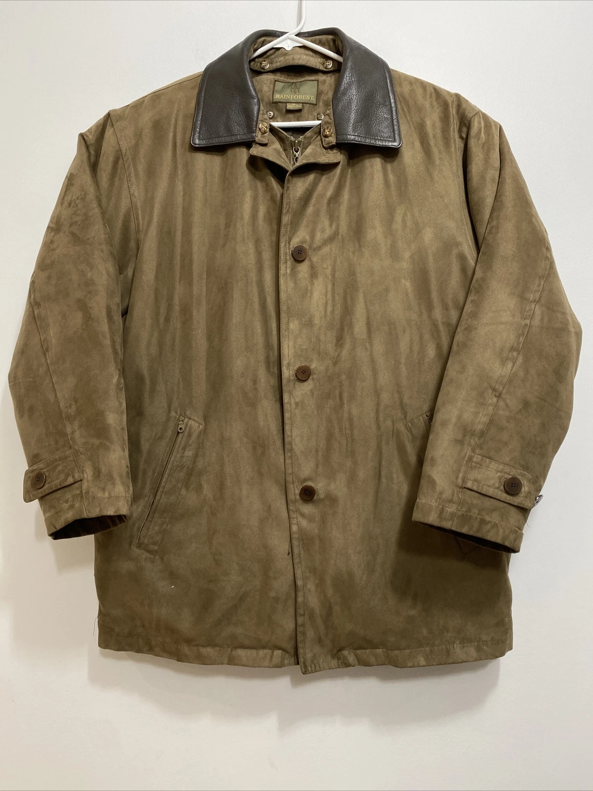 Rainforest Mens Brown Zip Front Removable Liner Down Winter Jacket Coat Size XL