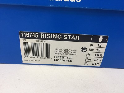 Vtg Rare Adidas Rising Star 116745 All Odd Mens 13.5 Mint In Box