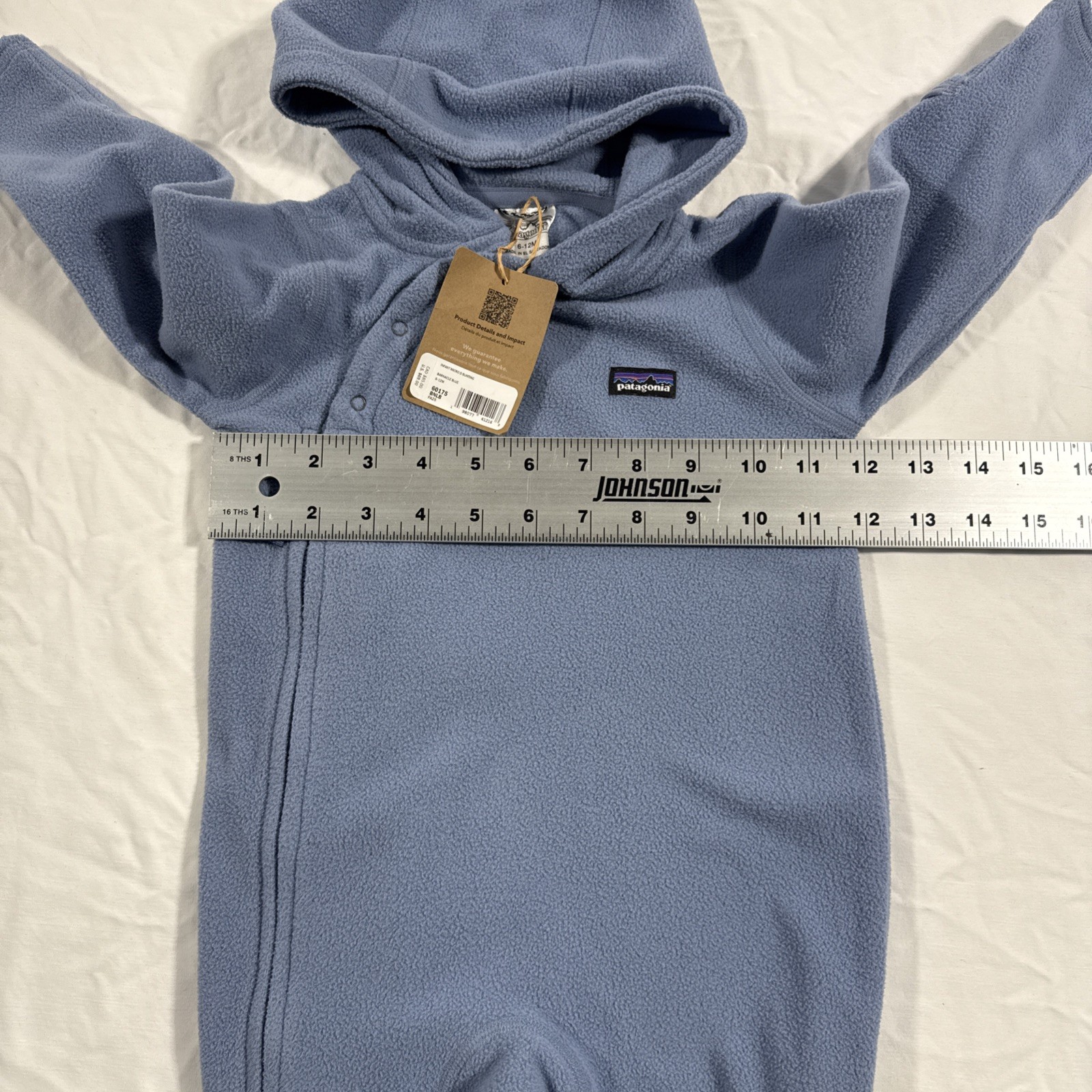 Patagonia Infant Micro Fleece Bunting One Piece Suit Baby 6-12M NWT thumbnail 6