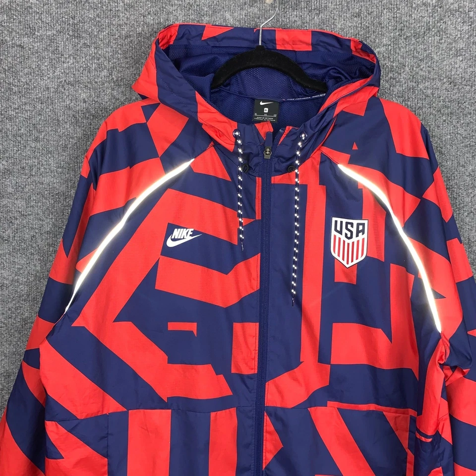 Chaqueta cortavientos Nike USA AWF 2021 cremallera completa roja azul para hombre XL Foto 3 de 4