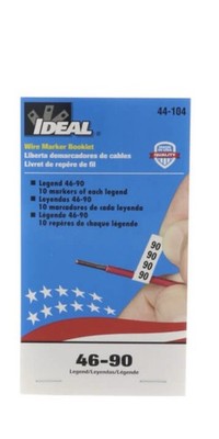 Ideal 44-104 Wire Marker Booklet Legend: 46-90