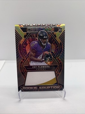 2023 Panini Obsidian Rookie Eruption Materials Zay Flowers #REM-ZFL /49 3 Color